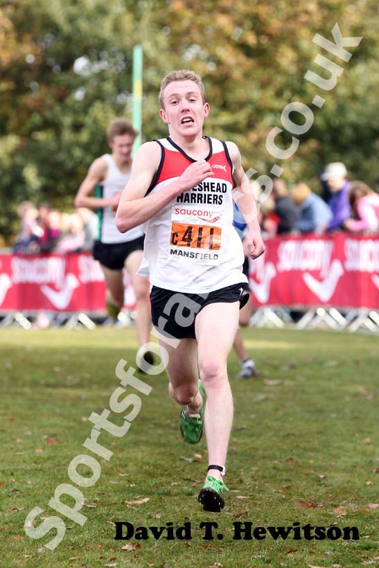 Calum Johnson (Gateshead) in the  junior men 2012 National Cross Country Relay Championships.